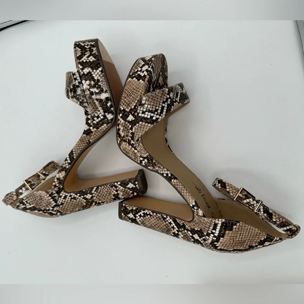 NASTY GAL Hiss & Tell Faux Leather Snakeprint Platform Heels NWOT | Size 7